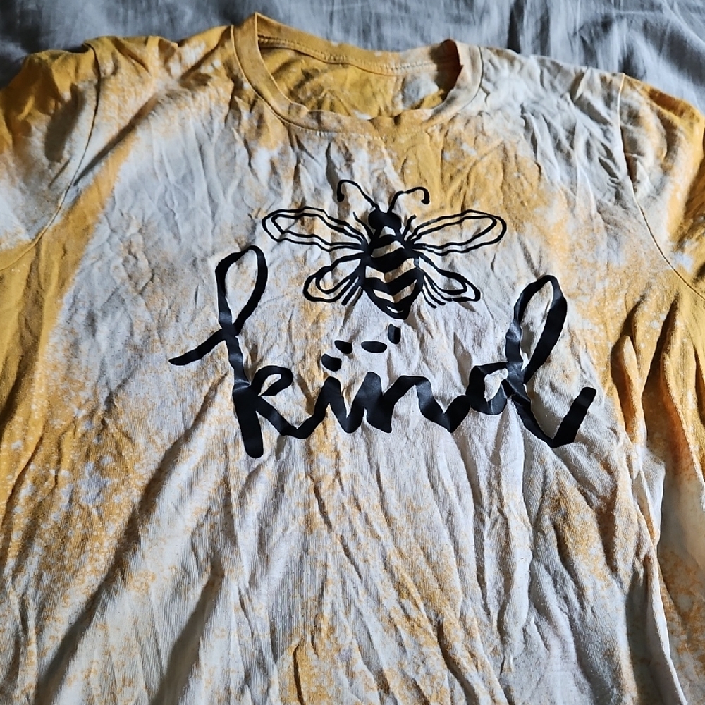 Yellow and White Graphic Tee